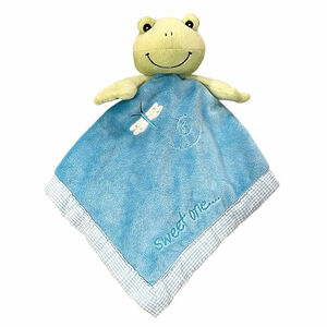 Kelly B Rightsell Baby Boy Frog Lovey Sweet One Security Blanket Blue Gingham